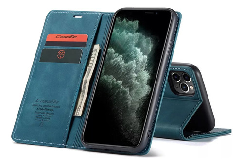 Funda De Piel Para iPhone Plegable Con Tapa Estilo Cartera