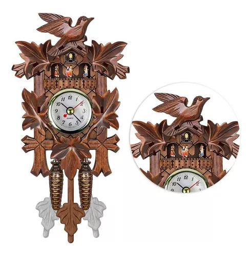 Reloj De Cuco Mecánico Alemán Antiguo, Madera Original.