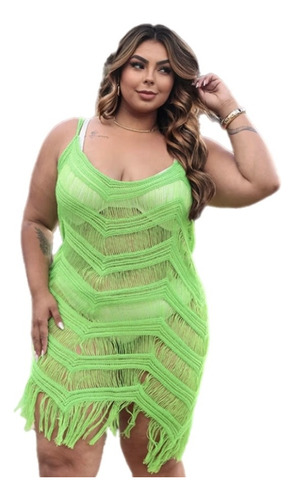 Vestido De Praia E Piscina  Franja Plus Size Verão