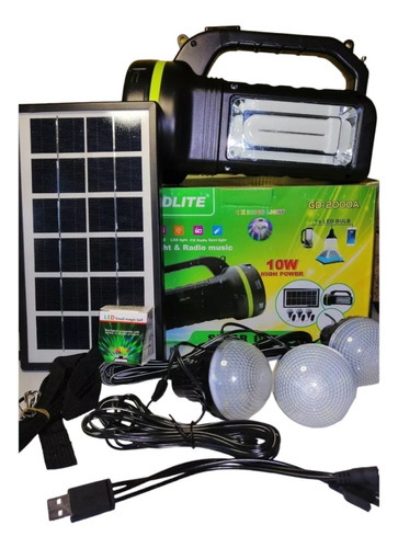 Kit De Camping Solar Radio Bluetooth Ampolletas