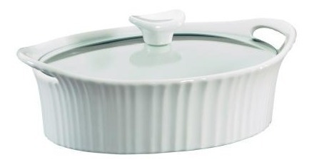 Fuente Ovalada Con Tapa De Vidrio Corningware 1.4 Litros