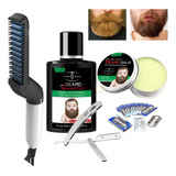 Cepillo Alisador Hombre Barba+shampoo+balsamo Regalo