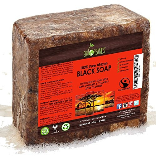 Jabón Negro Africano Orgánico (bloque De 16oz) - Jabón Orgán