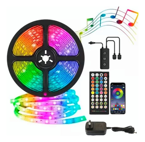 Tira De Luces Led Bluetooth Musical 5050 Rgb 10 M (1 X 10 M)