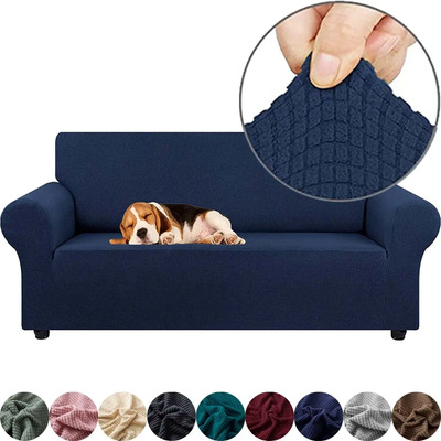 1pc Elásticas Protector Cubre Funda De Sofá Para 3 Plazas Color Azul Oscuro | Envío gratis
