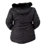 Campera Inflable Mujer Capucha Piel Abrigada Talles Grandes