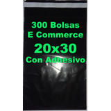 300 Bolsas E Commerce Negra 20x30 C / Adhesivo Inviolable