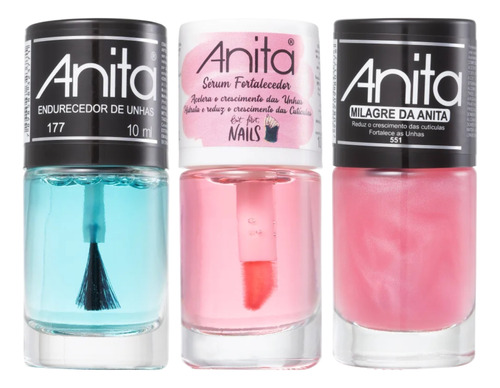 Kit Esmalte Endurecedor Unhas + Serum + Milagre Da Anita