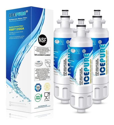 Icepure Adq36006101 9690 Water Filter Replacement For LG Lt7