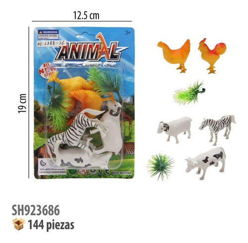 6 Paquetes Animal De Granja Maqueta Juguete Mayoreo Full