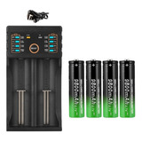 1 Batería Recargable 18650 + 4 Baterías De 3,7 V 9800 Mah