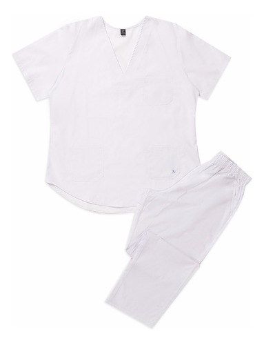 Ambo Oh! Wear Uniforme Médico De Mujer - Lado X3 Poly Blanco