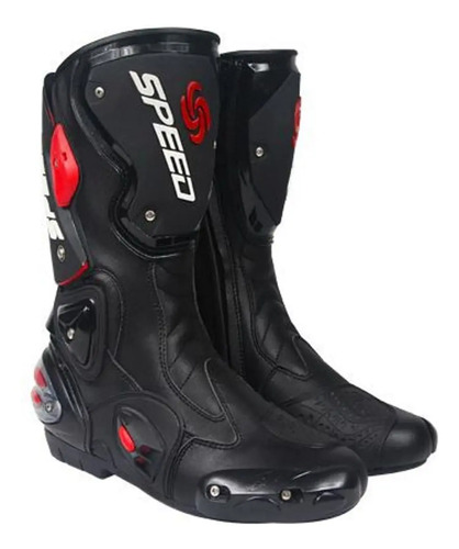 Bota Speed Biker 100% Piel Motociclismo Moto Piloto Biker