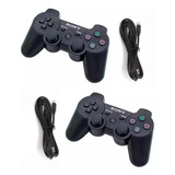 Kit 2 Controles Sem Fio Para Ps3 Dualshock + Cabo Carregador