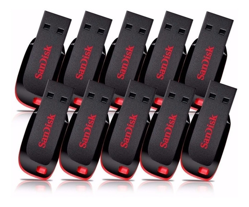 Kit 10 Pen Drive 16gb Sandisk Original Lacrado + Nota Fiscal