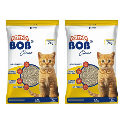 Arena Para Gato 14 Kg Bob Clásica Aglutinante | Envío gratis