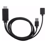 Cable Adaptador Usb Hembra A Hdmi Macho Hdtv Negro