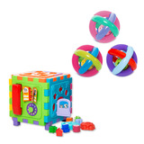 Kit Brinquedo Bebê Cubo Grande Monta Desmonta Bola Chocalho