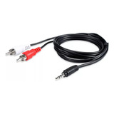 Cable Audio Mini Plug 3.5 Stereo A 2 Rca 3 Metros Auxiliar 