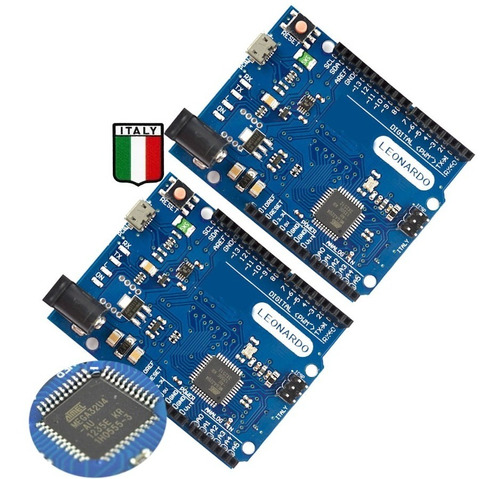 Kit 2x Pcs Italy Para Arduino Leonardo R3 Rev3 Atmega32u4 