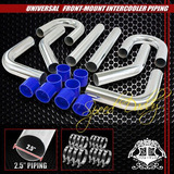 Universal 8pc 2.5  Aluminum Fmic Intercooler Piping Sil Spd1