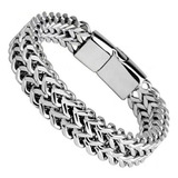 Pulsera Esclava Hombre Y Mujer Cubano Eslabón Acero Plata