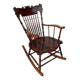 Magnifica Cadeira De Balanço Antiga Jacaranda Maciço