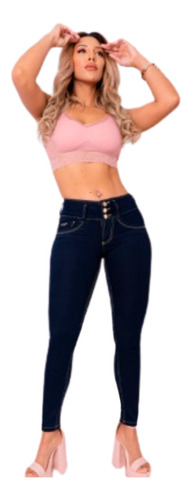 Jeans Pack X2 Mujer S/bolsillos Levanta Cola Calce Perfecto