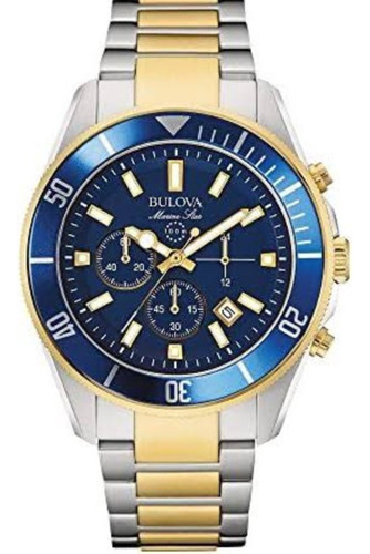 Relógio Bulova Marinestar 98b230 Original Usado Quartzo Ouro