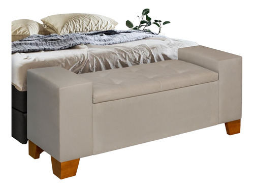 Recamier Báu Cairo Estofado Com Braço 150cm Para Cama Queen 