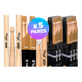 Palillos Baquetas Bateria Para Percusion Pack Promo 5 Pares