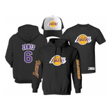 Kit De Sudadera + Playera + Gorra Mod Lakers Lebron James