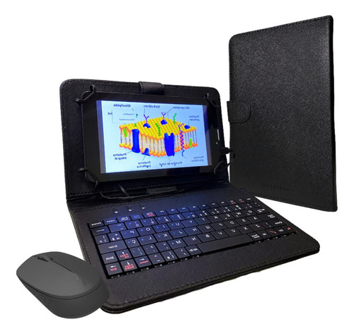 Capa Com Teclado E Mouse P/ Tablet Samsung A7 Lite T220 T225