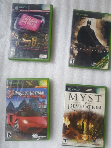 Xbox Clásico 4 Juegos Myst Iv Revelation, Fight Club, Batman
