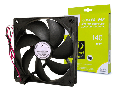 Cooler Fan 140mm 14cm 1200rpm 48cfm Com Led Pc Gamer Barato