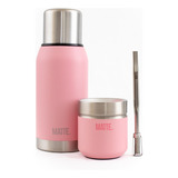 Set Termo Matte Pink 750 Cc + Mate Ds Pro+ Bombilla