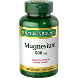Suplemento Magnesio 500mg Nature's Bounty 200 Tabletas