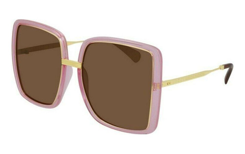 Gucci Gg0903s 002 Square Shape Oversized Rosa Cafe