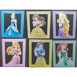  Kit 6 Lindas Placas Decorativa Quadrinhos Princesas Vazados