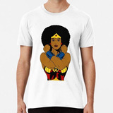Remera Mujer Negra Fuerte Del Superhéroe Afro Melanin Algodo