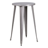 Flash Furniture Mesa De Altura De Barra Redonda De Metal Pla