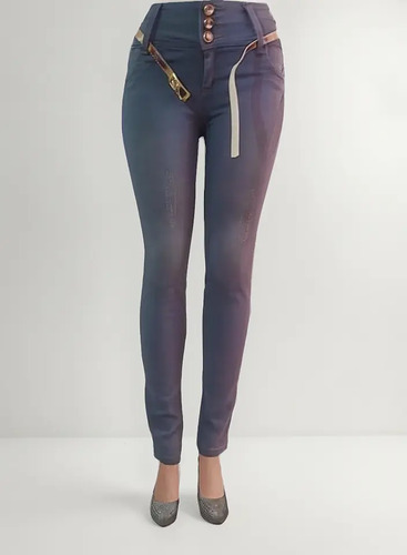 Pantalon Dama Rasgado 3 Botones Colombiano