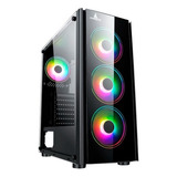 Caja Gabinete Iceberg Crystal G9 Atx - 4 Ventiladores Rgb Color Negro