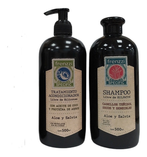 Combo Frenzzi Aloe Y Salvia Shampoo Y Acondicionador 500ml 