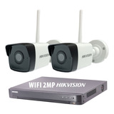 Kit Seguridad Ip Hikvision Dvr 4 Ch + 2 Camaras Wifi 2mp Ext