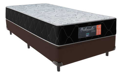 Cama Box Solteiro Marrom Orthopedic D33 Frete Grátis 88x188