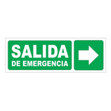 Cartel Salida De Emergencia C/flecha Derecha 14x41 Alto Imp.