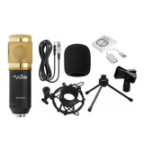 Kit Microfone Bm800 Original + Placa Usb+ Tripé De Mesa+ Nfe