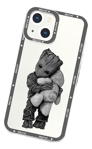 Bonita Funda Marvel Superhero Groot Para iPhone 14, 13, 12,