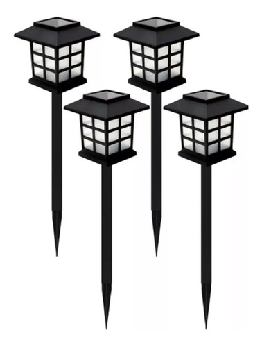 Pack X4 Lampara Luces Solares Led Antorchas Estaca